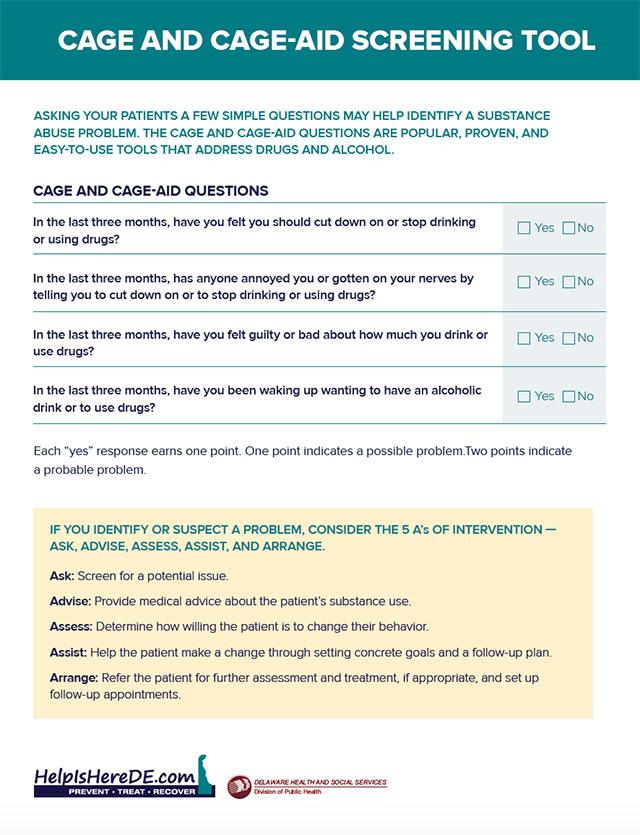 CAGE-AID Questionnaire
