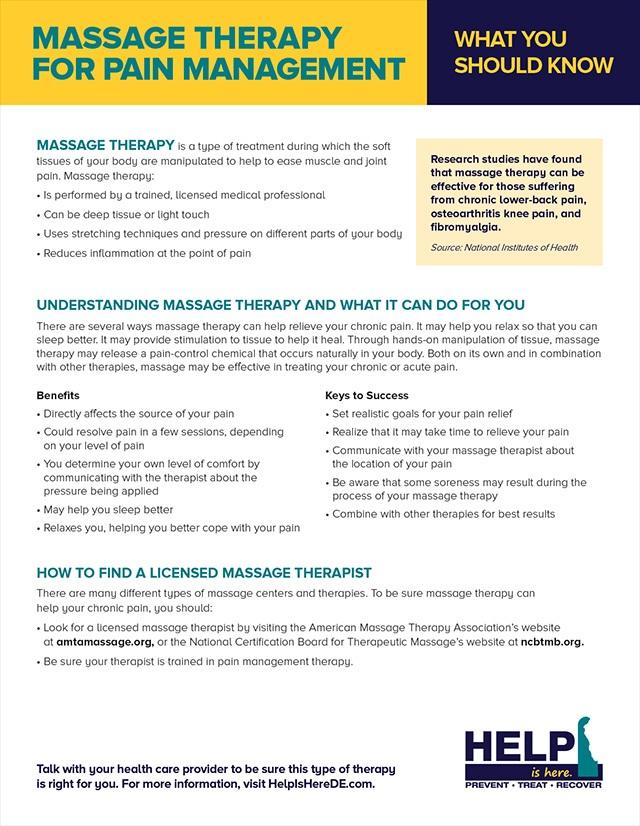 Massage Therapy for Pain Management