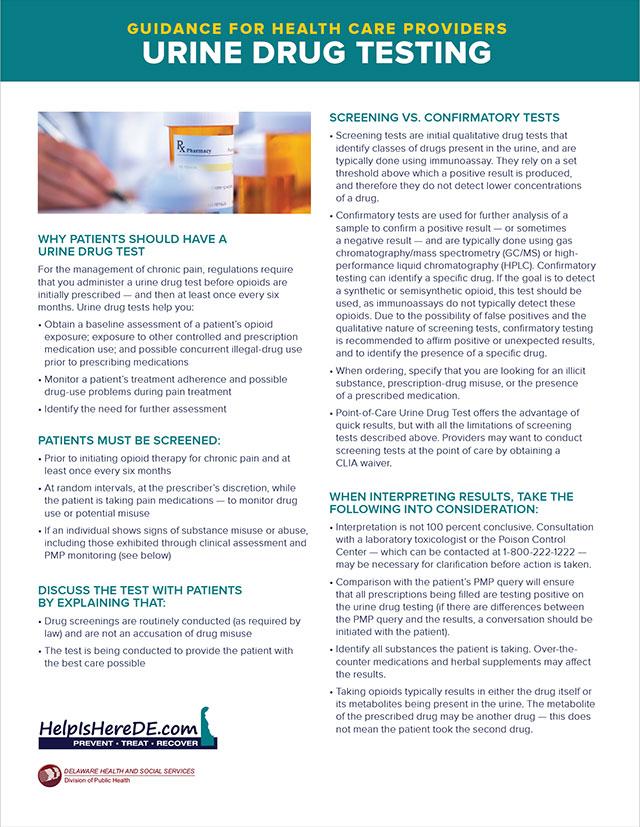 Urine Drug Testing Fact Sheet